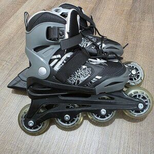Bladerunner Phoenix Adjustable Inline Skates Youth Size 1–4 Black Gray Used No B